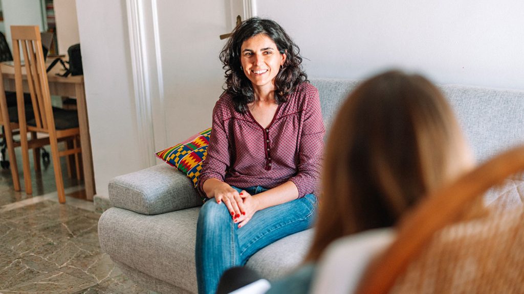 Woman talking to a councilor