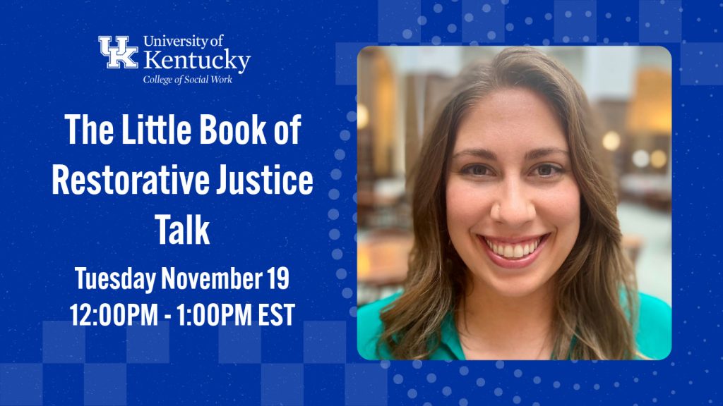 Graphic of presentation titled The Little Book Restorative Justice 