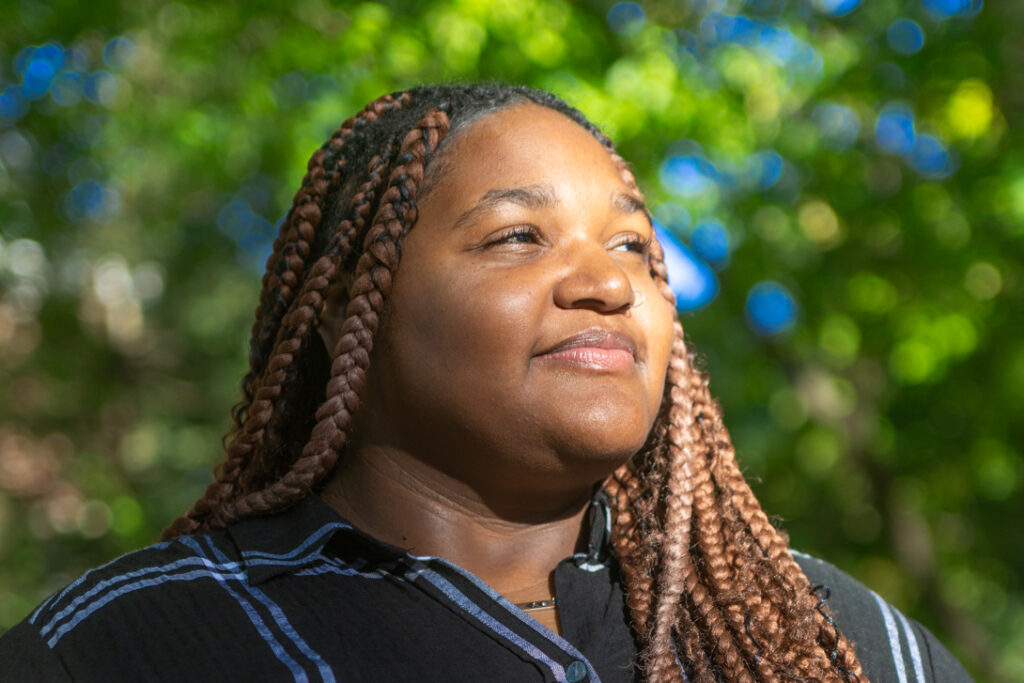 Deja Joseph looking into the distance