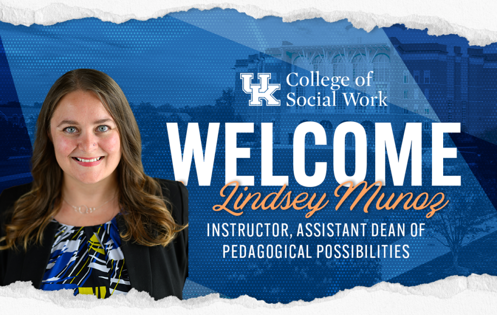 Welcome graphic for Dr. Lindsey Munoz with Lindsey Munoz headshot