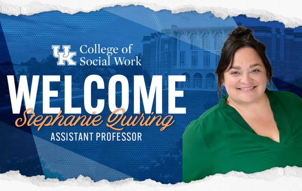 Welcome graphic for Dr. Stephanie Quiring with Stephanie Quiring headshot
