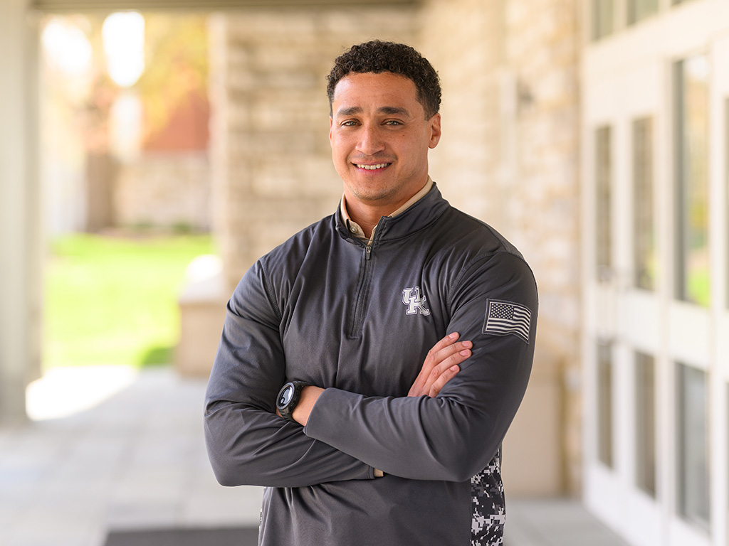 College of Social Work Dean Jay Miller standing outside of a campus building