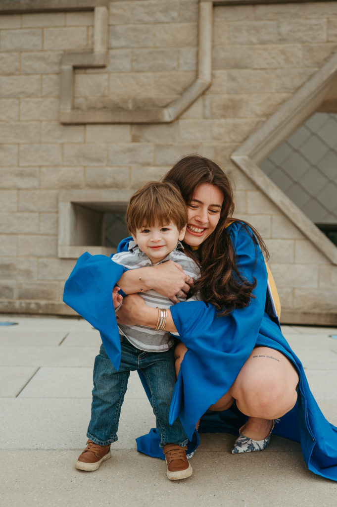 Rachel Campoy and her son.