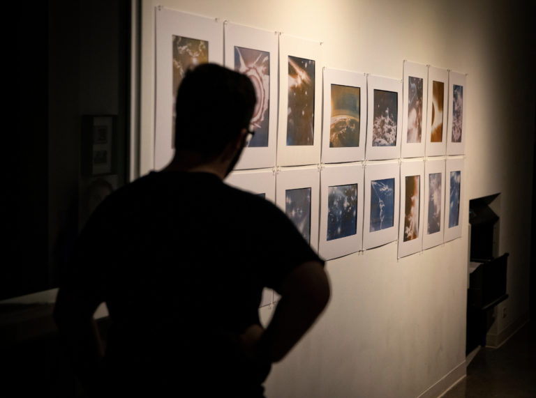 Person looking at photo gallery