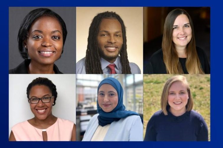 Top row left to right: Mautin Barry-Hundeyin, Cheavar Blair, Aubrey Jones. Bottom row left to right: Erica Littlejohn, Hend Mansoor, Jessica Thompson.